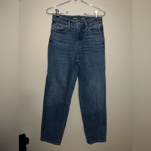 High rise loose medium wash jeans